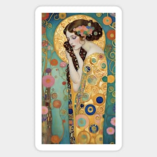 Gustav Klimt's Radiant Muse: Inspired Woman in Golden Splendor Magnet